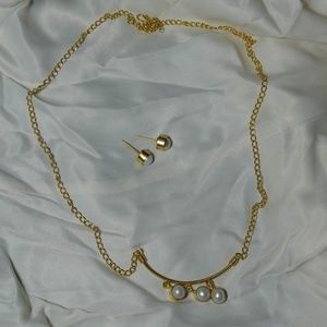 Limited edition Pearl with Gold plated brass Bohemian necklace